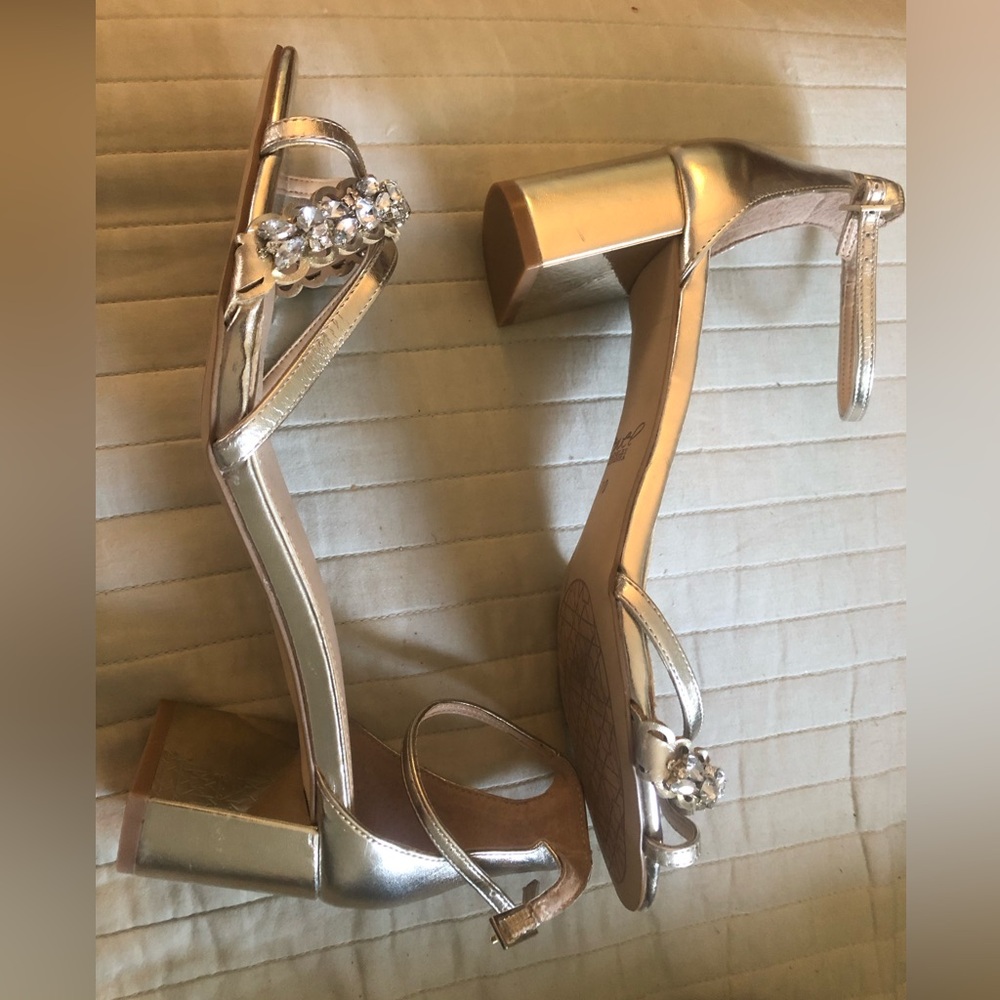 Bagley Mischka gold ankle strap